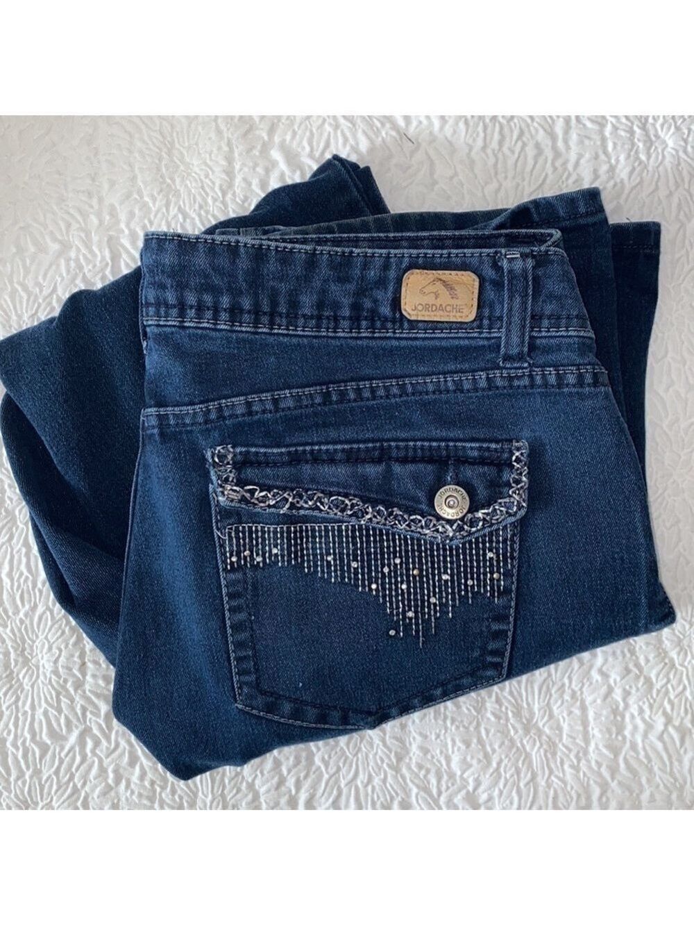 Jordache Embroidered Embellished Details Bootcut Jeans